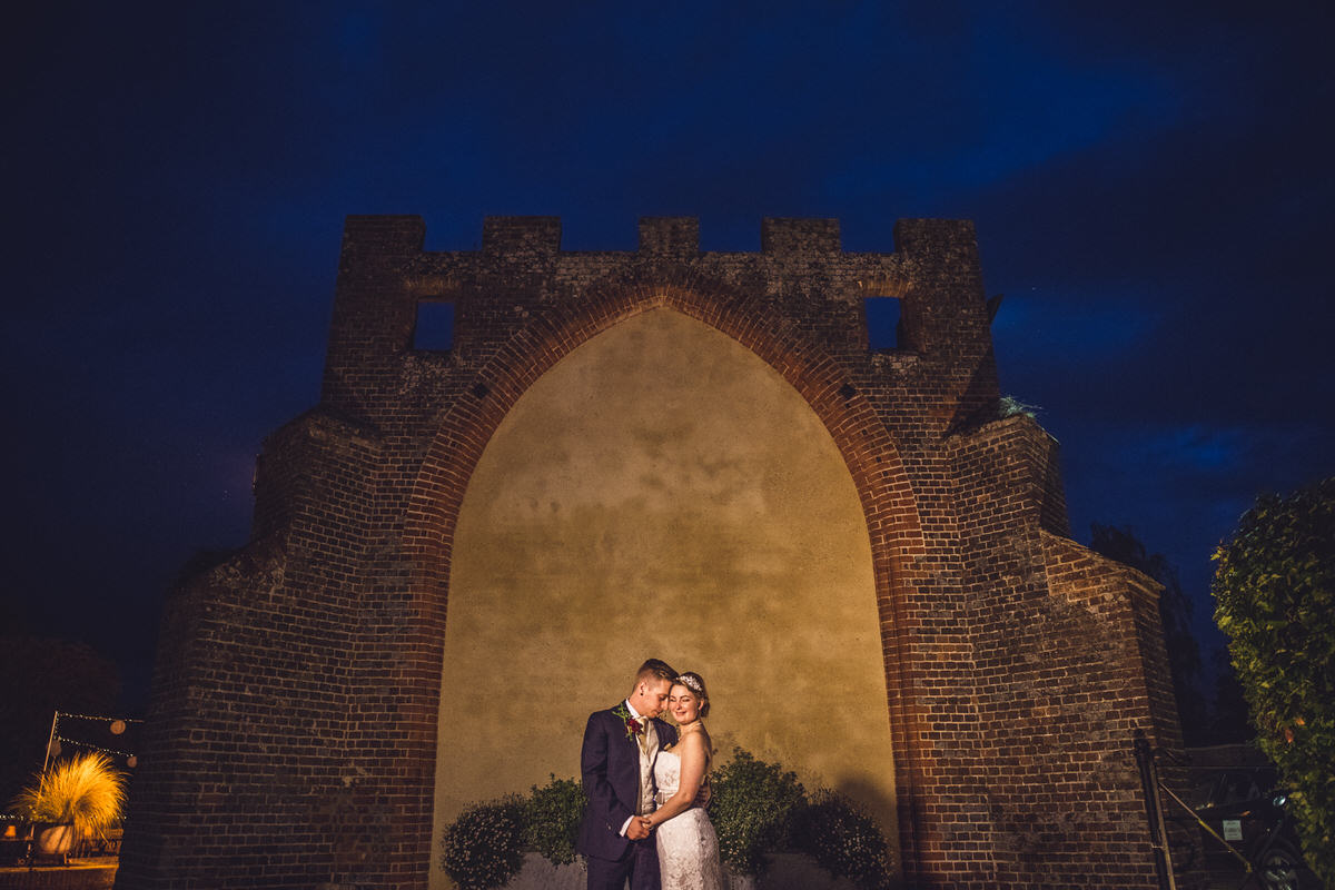 archway wedding portrait