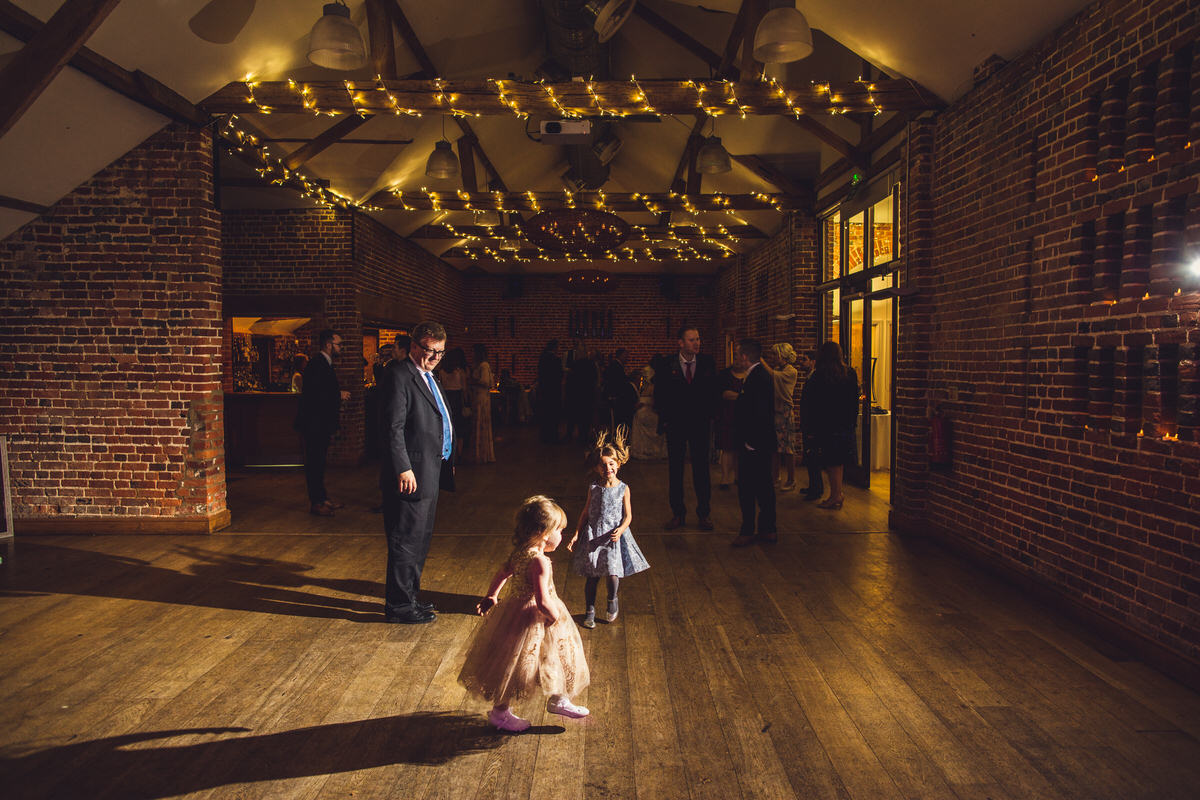 little kids playing on the dance floor