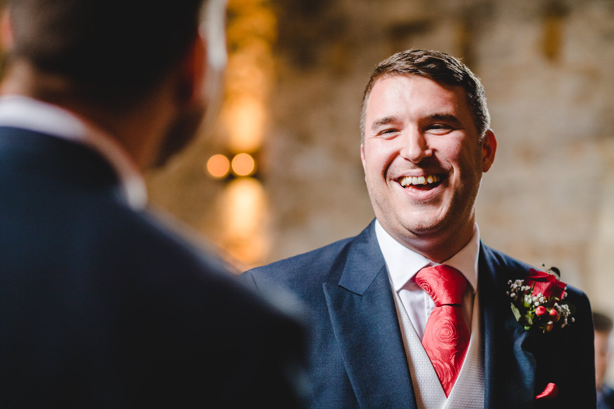 Groom is nervous but happy