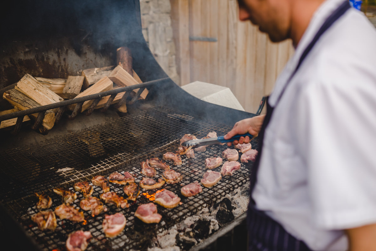 getting the barbecue ready for guests