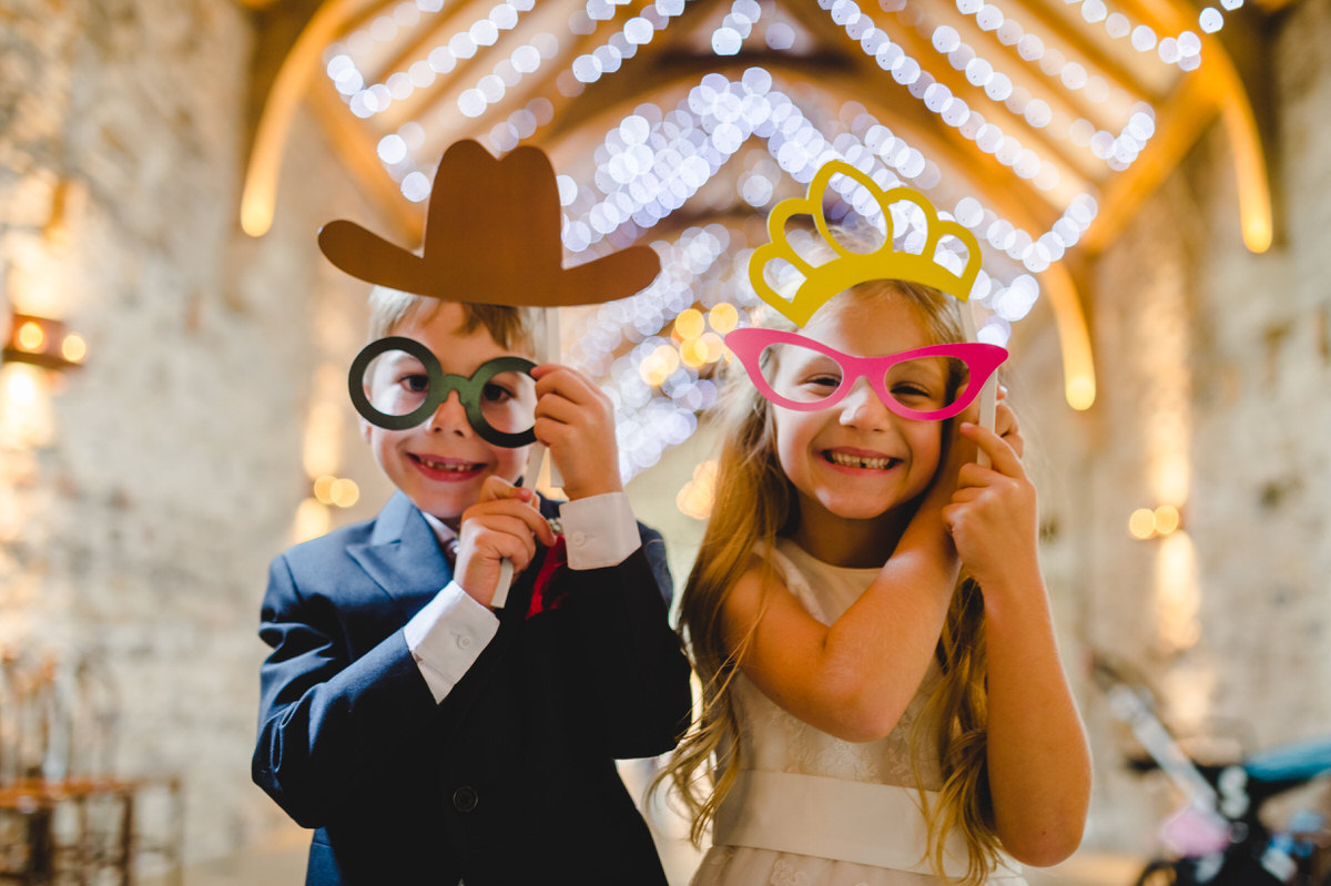 funny glasses and props at cocktail reception